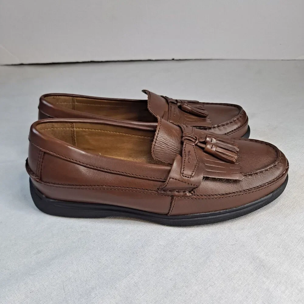 Dockers Sinclair Kiltie Dress Loafers Men's Size 8M Brown Leather Double Tassel